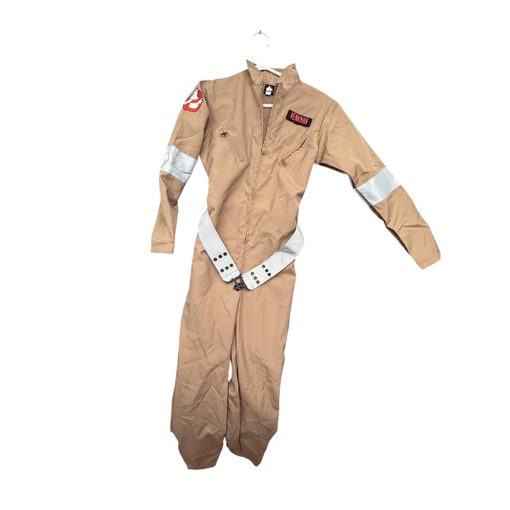 Ghostbusters Venkman Costume Jumpsuit Tan Khaki Flight Suit with Belt  kids L